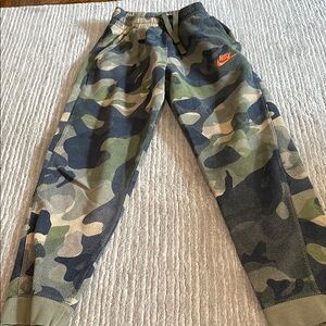 Nike Green and Black Joggers with Camouflage Design